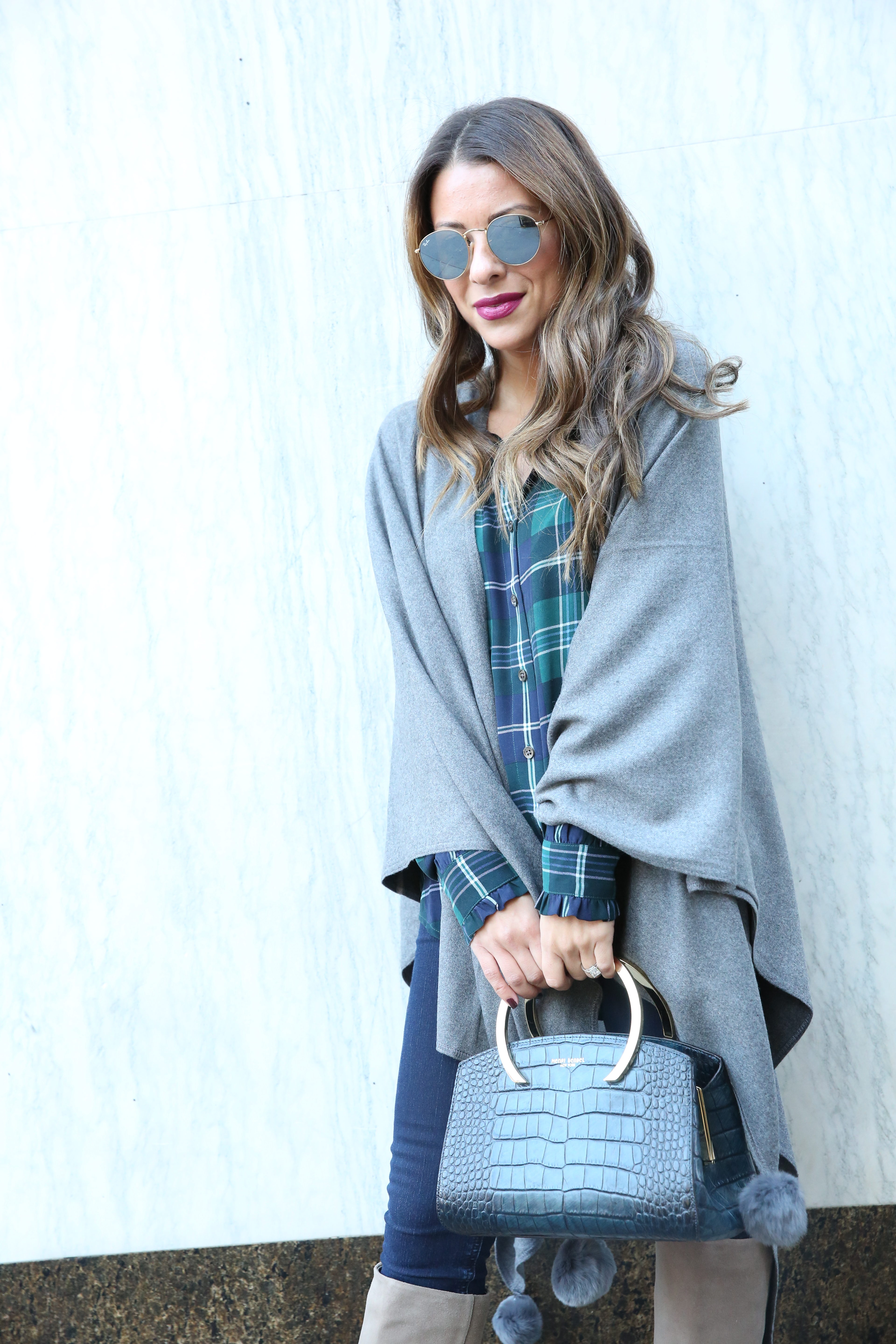 Arianna of the blog Blake and Gold wearing a Snakeskin Henri Bendel Bag