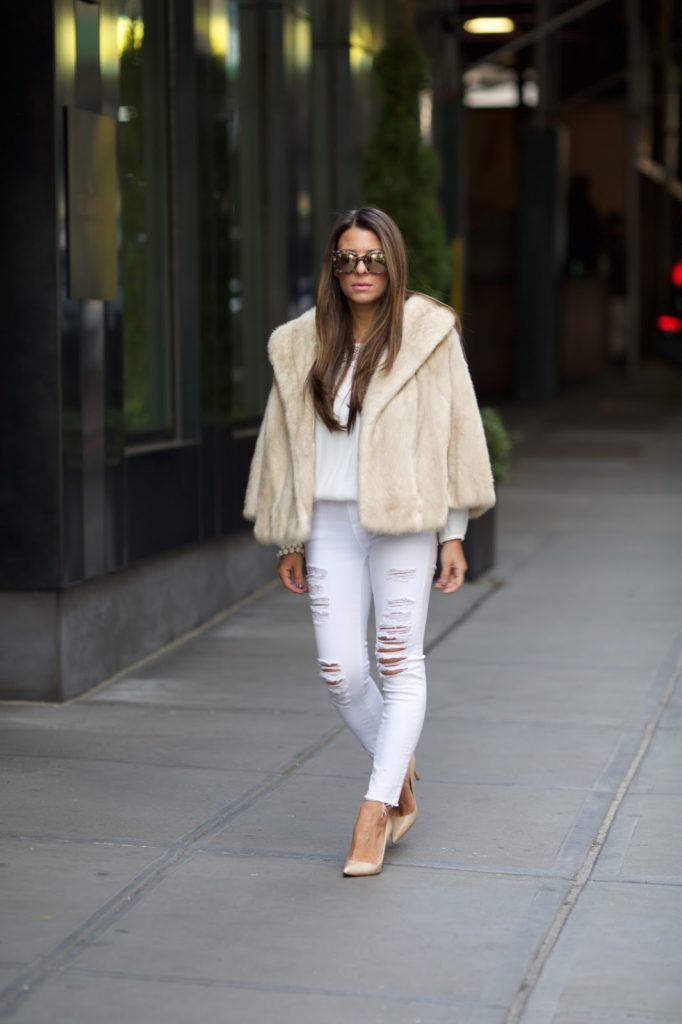 Arianna of Blake and Gold styling white in the winter