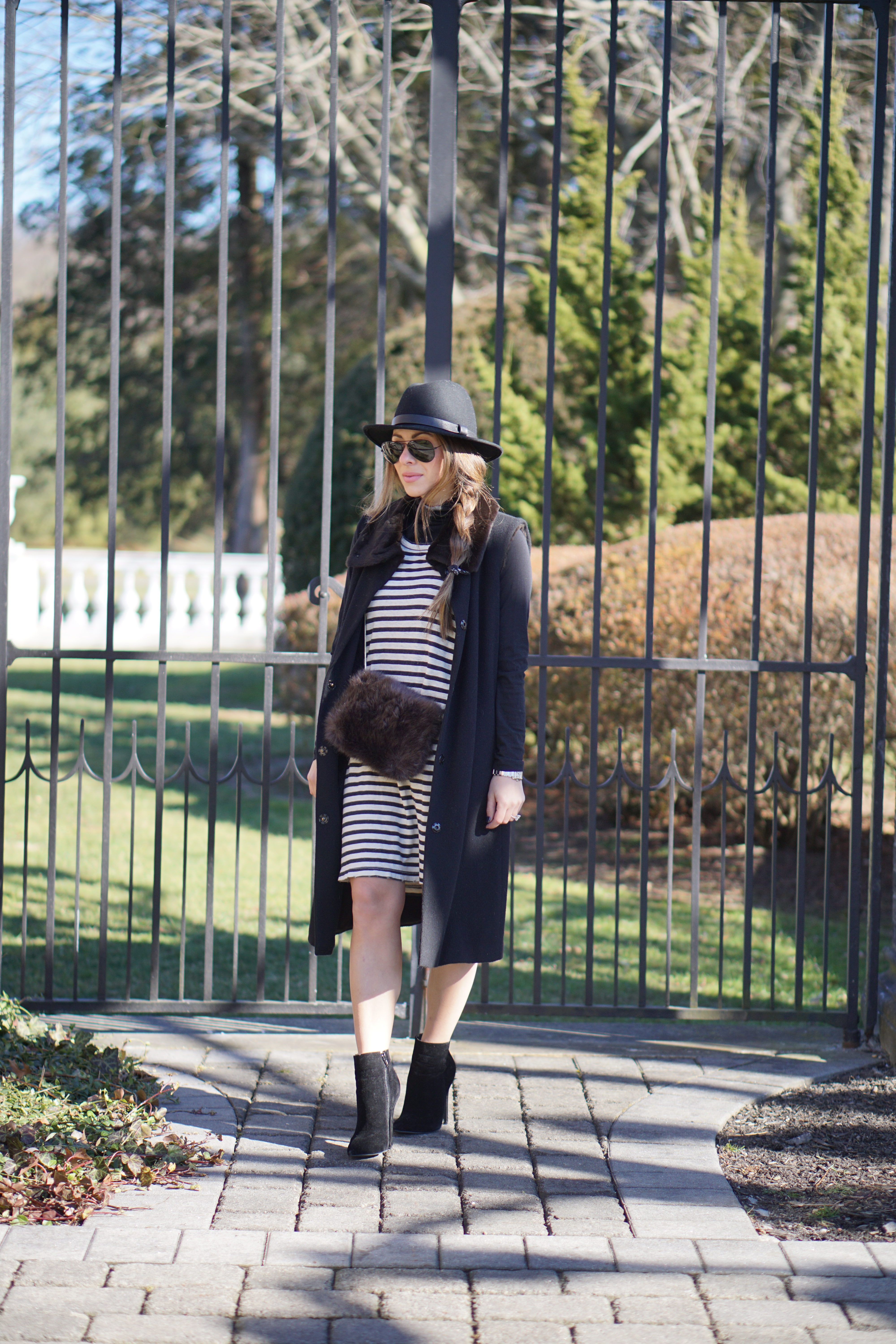 Arianna of the NYC Style Blog Blake and Gold wearing velvet booties